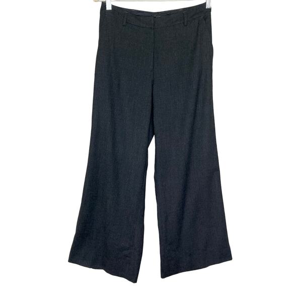 Eileen Fisher Wool Gray Wide Leg Palazzo Dress Pants High Rise Pockets Size XS - Picture 1 of 16